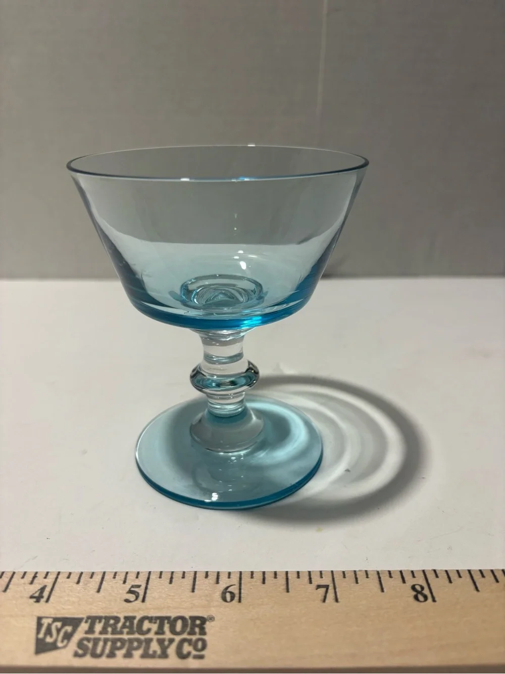 Vintage Blue Glass Dessert Coupe - Elegant Home Dining Glassware